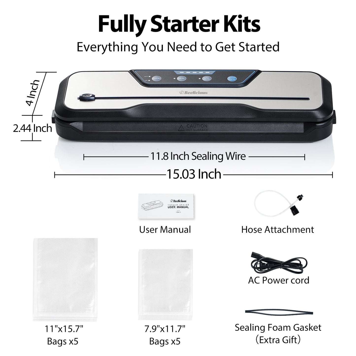 Beelicious 8-In-1 Powerful Food Vacuum Sealer