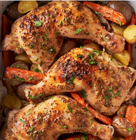 ROASTED MUSTARD CHICKEN THIGHS