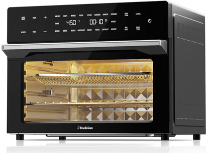 32QT Air Fryer Toaster Oven Combo with Rotisserie, Turbo Convection, Silver