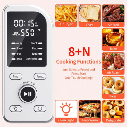 Beelicous Pro Pizza Oven, 13" Pizza, Heats up to 550°F, 8-in-1 Countertop Toaster with Light, Compact Design Smart Digital Oven Combo, 40+ Recipes, Flavor-Lock Tech