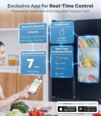 Vacuum Sealer Machine with AirLock ProSeal System, 10-in-1 Vacuum Sealer for Food, Moist/Dry Sealing Modes, Compact Design with Digital Timer, Built-in Cutter & Roll Storage, Stainless Steel
