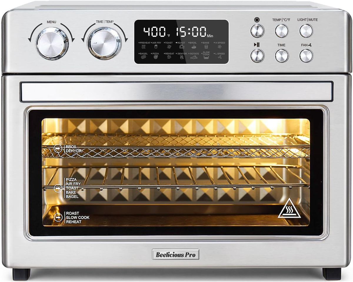 28QT Air Fryer Toaster Oven Combo, Next-Gen HeatWave Convection, Silver