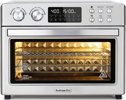 28QT Air Fryer Toaster Oven Combo, Next-Gen HeatWave Convection, Silver