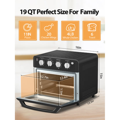 7-in-1 19 Quart/18L Air Fryer Toaster Oven
